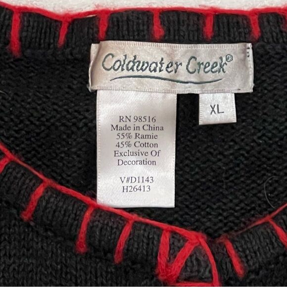 Coldwater Creek Cardinals Black Knit Cardigan Size XL - Picture 12 of 14